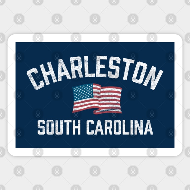 Charleston South Carolina SC Patriotic USA Flag Vintage Sticker by TGKelly